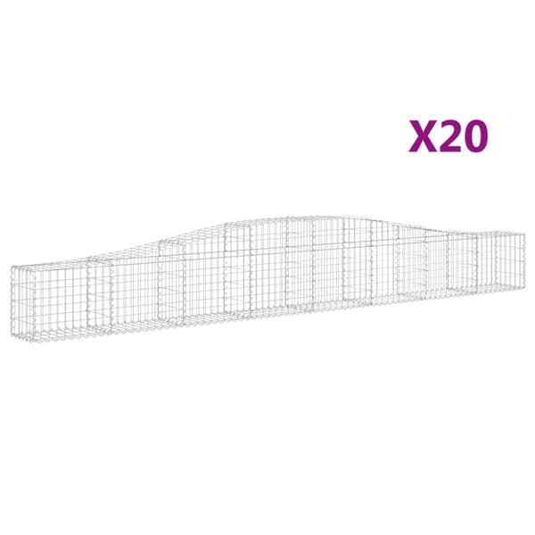 Gabioner bågformade 20 st 400x30x40/60 cm galvaniserat järn