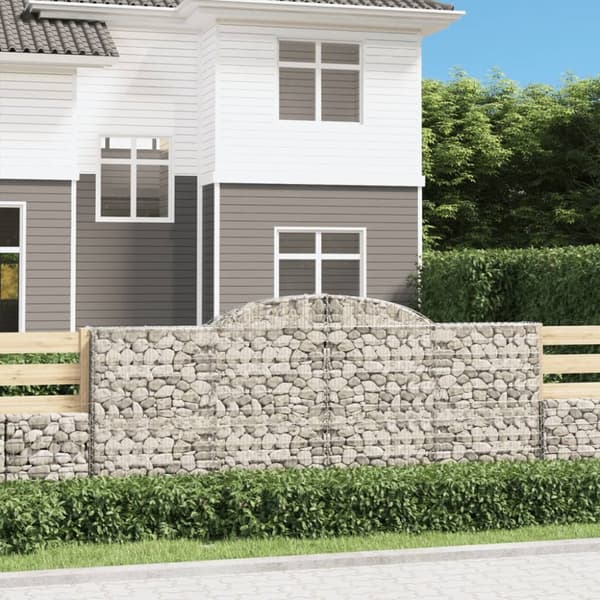 Gabioner bågformade 12 st 300x50x120/140 cm galvaniserat järn