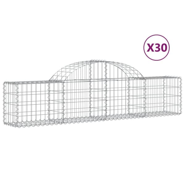 Gabion bågformad 30 st 200x30x40/60 cm galvaniserat järn