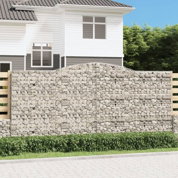 Gabioner bågformade 6 st 400x50x180/200 cm galvaniserat järn