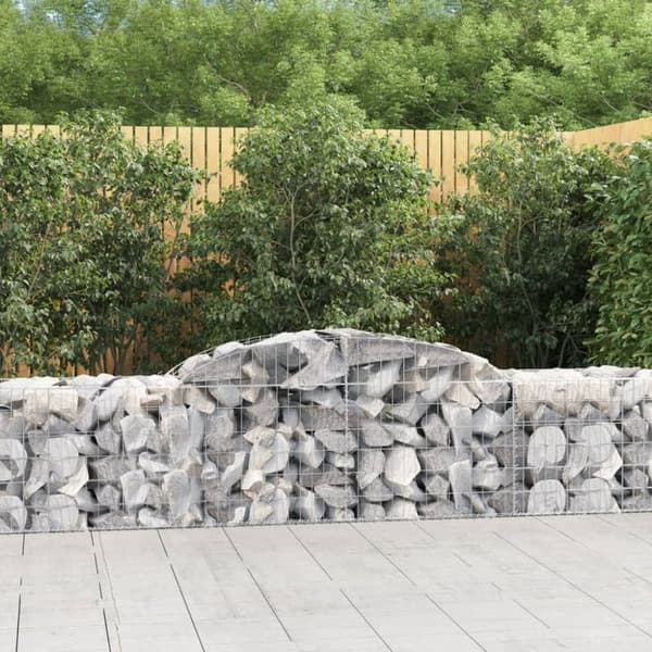 Gabioner bågformade 15 st 300x50x60/80 cm galvaniserat järn