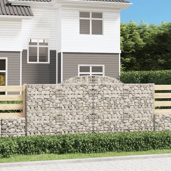 Gabioner bågformade 8 st 300x50x140/160 cm galvaniserat järn