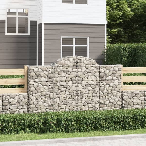 Gabioner bågformade 14 st 200x30x120/140 cm galvaniserat järn