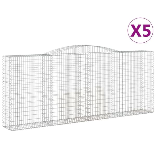 Gabion bågformad 5 st 400x50x160/180 cm galvaniserat järn
