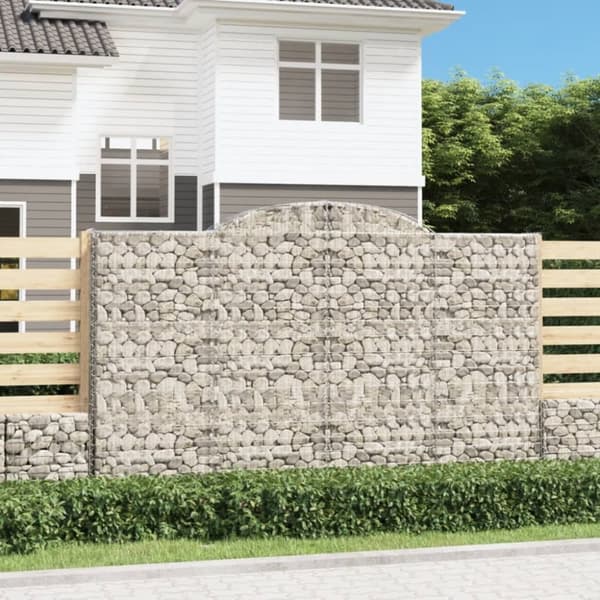 Gabioner bågformade 5 st 300x50x180/200 cm galvaniserat järn