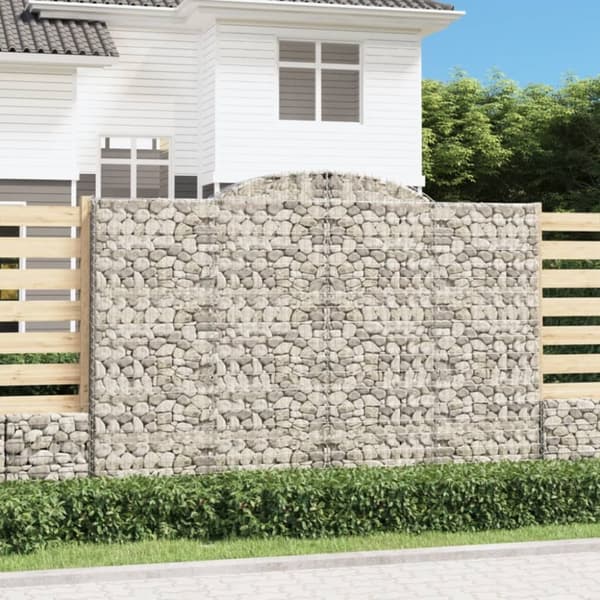 Gabioner bågformade 4 st 300x50x200/220 cm galvaniserat järn