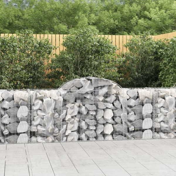 Gabioner bågformade 11 st 200x50x80/100 cm galvaniserat järn