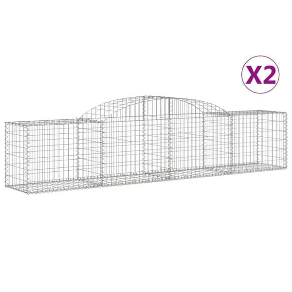 Gabioner bågformade 2 st 300x50x60/80 cm galvaniserat järn