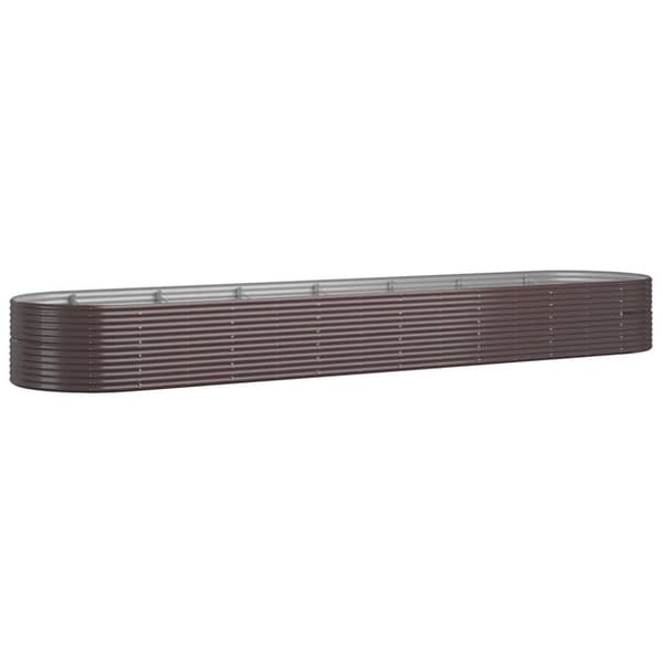 Odlingslåda pulverlackerat stål 584x140x68 cm brun
