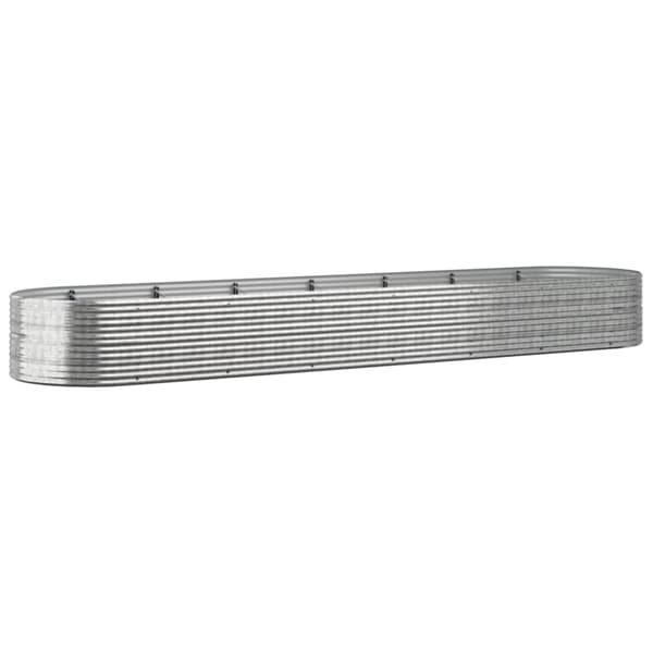 Odlingslåda pulverlackerat stål 584x140x68 cm silver