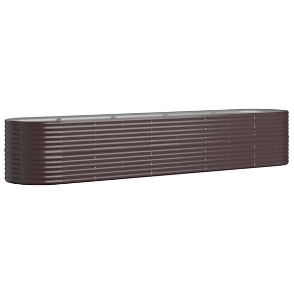 Odlingslåda pulverlackerat stål 368x80x68 cm brun