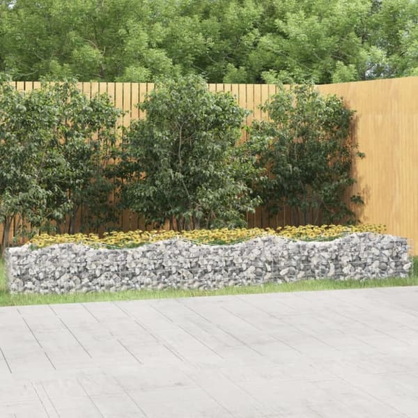 Gabion bågformad 400x50x50 cm galvaniserat järn