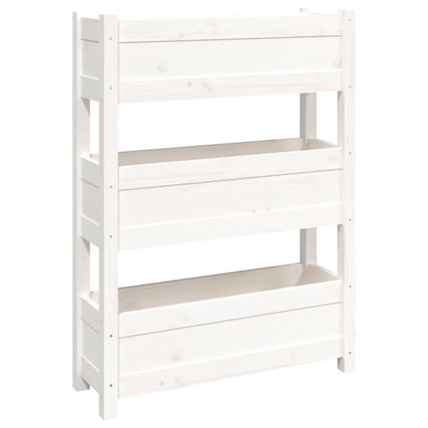 Odlingslåda vit 77x25x104,5 cm massiv furu