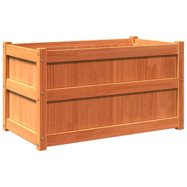 Odlingslåda vaxbrun 90x50x50 cm vit massiv furu