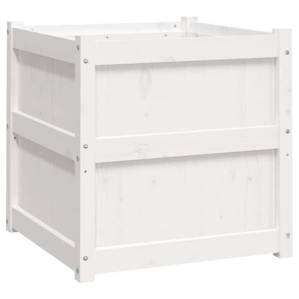 Odlingslåda vit 60x60x60 cm massiv furu