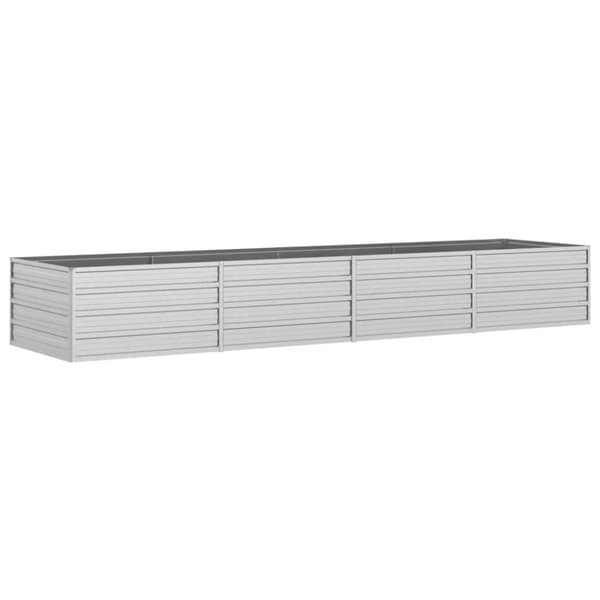 Odlingslåda upphöjd galvaniserat stål 320x80x45 cm silver