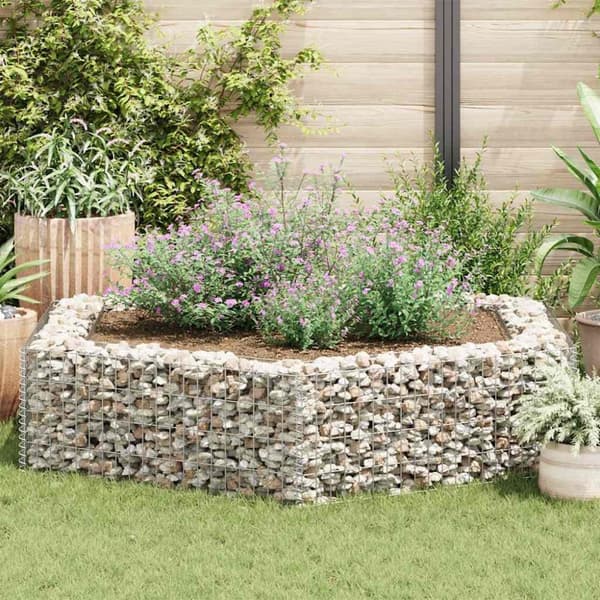 Hexagonal planteringsgabion upphöjd 200x173x40 cm