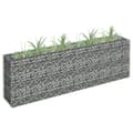 Miniatyrbild 1 av 2: Planteringsgabion upphöjd galvaniserat stål 180x30x60 cm