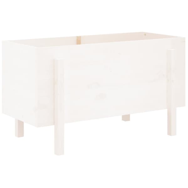 Odlingslåda på ben 101x50x57 cm vit massiv furu