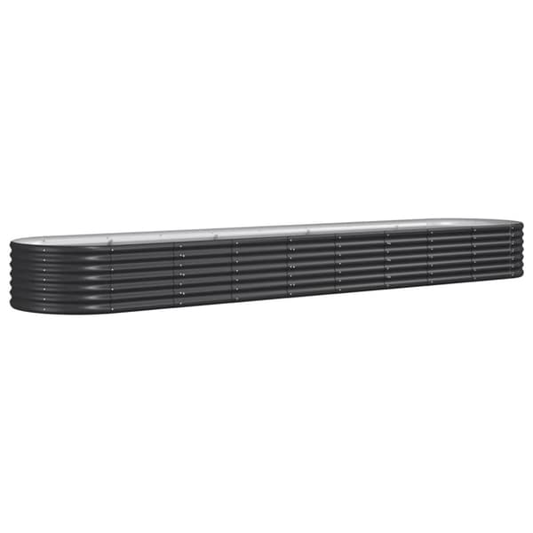Odlingslåda pulverlackerat stål 368x80x36 cm antracit