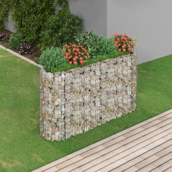 Planteringsgabion galvaniserat järn 190x50x100 cm