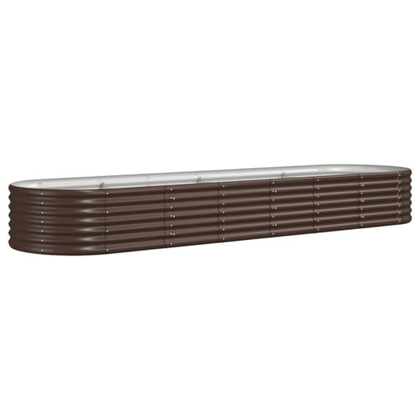 Odlingslåda pulverlackerat stål 296x80x36 cm brun