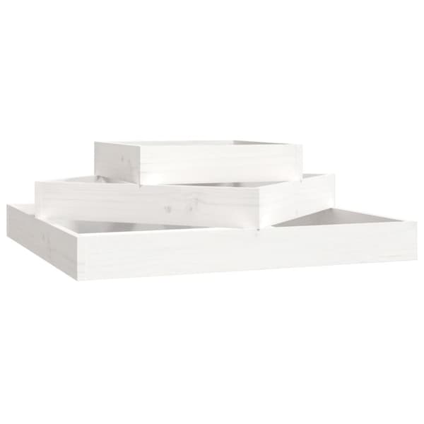 Odlingslåda vit 83x83x27 cm massiv furu