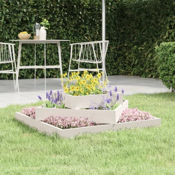 Odlingslåda vit 83x83x27 cm massiv furu