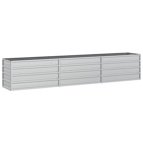 Odlingslåda upphöjd galvaniserat stål 240x40x45 cm silver