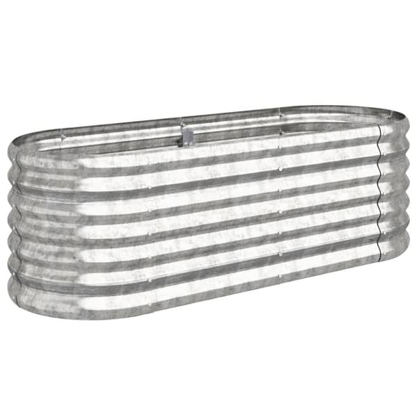Odlingslåda pulverlackerat stål 114x40x36 cm silver