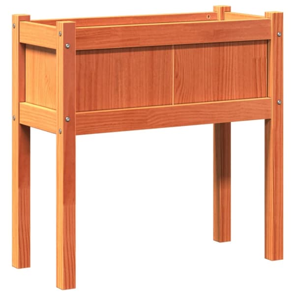 Odlingslådor med ben vaxbrun 70x31x70 cm massiv furu