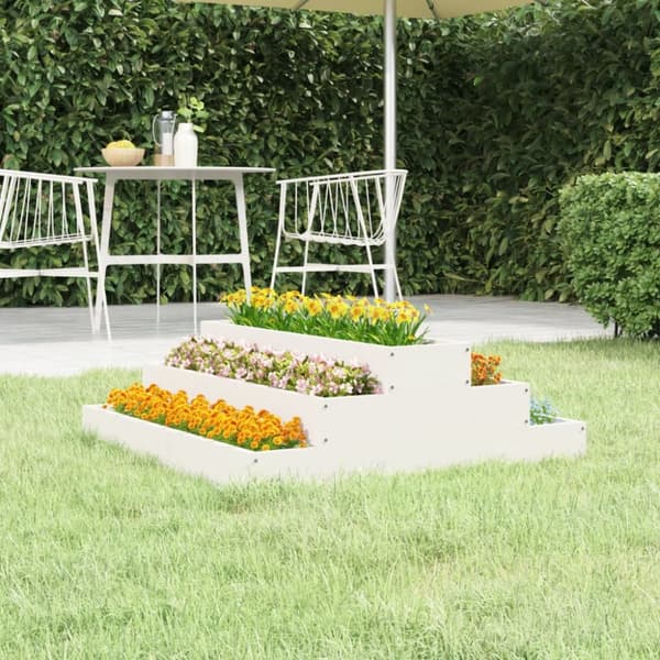 Odlingslåda vit 80x80x27 cm massiv furu