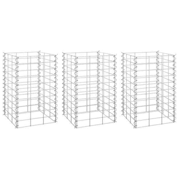Gabioner 3 st 30x30x50 cm järn
