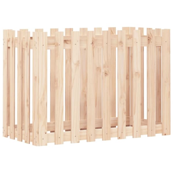 Odlingslåda med staket-design 100x50x70 cm massiv furu