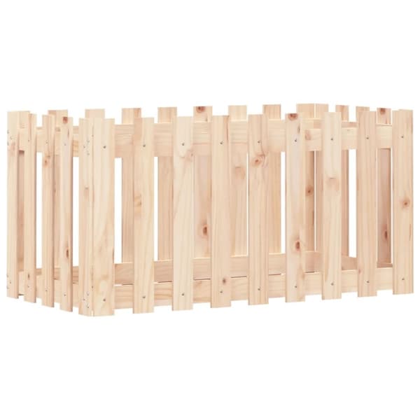 Odlingslåda med staket-design 100x50x50 cm massiv furu