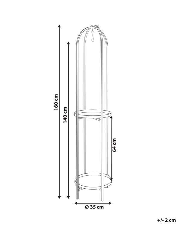 Plantestativ Svart Jern 35 x 160 cm Innendørs Metall Blomsterpotte Moderne Industriell Stående Planter