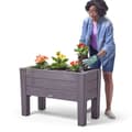 Miniatyrbild 7 av 7: Step2 Lakewood upphöjd planteringskärl Dark Cedar | Upphöjd planteringskärl av plast i brunt för trädgård/balkong/terrass