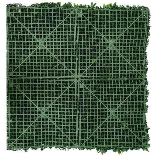 Konstgjord växtvägg - Ej specificerad - 100 x 100 cm - Vit blomma - Polyeten - 2 års garanti
