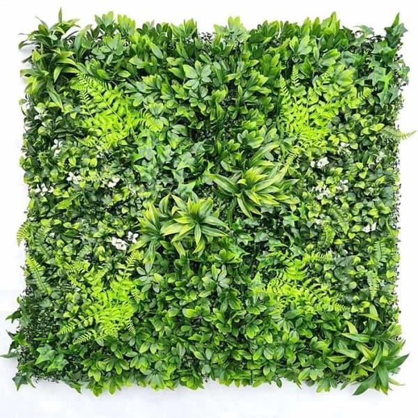Konstgjord växtvägg - Ej specificerad - 100 x 100 cm - Vit blomma - Polyeten - 2 års garanti