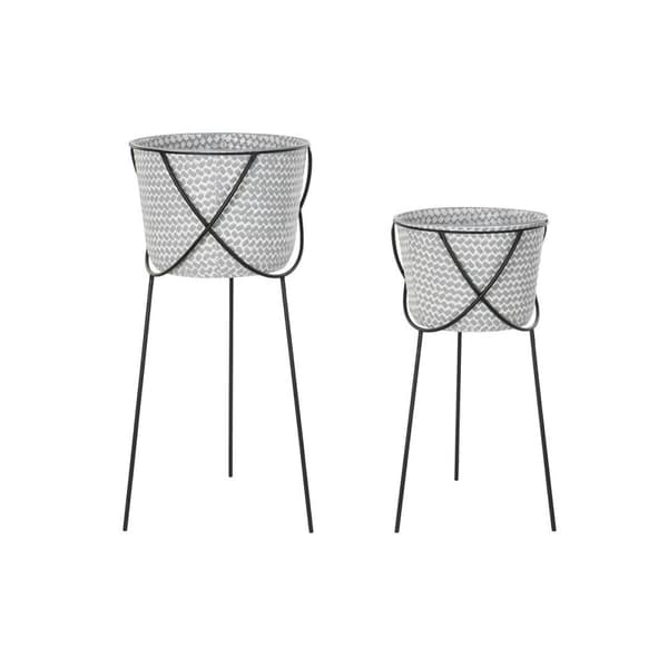 Krukset DKD Home Decor Svart Grå Metall Järn Fyrkantig 30 x 40 cm 37 x 37 x 82 cm (2 antal)