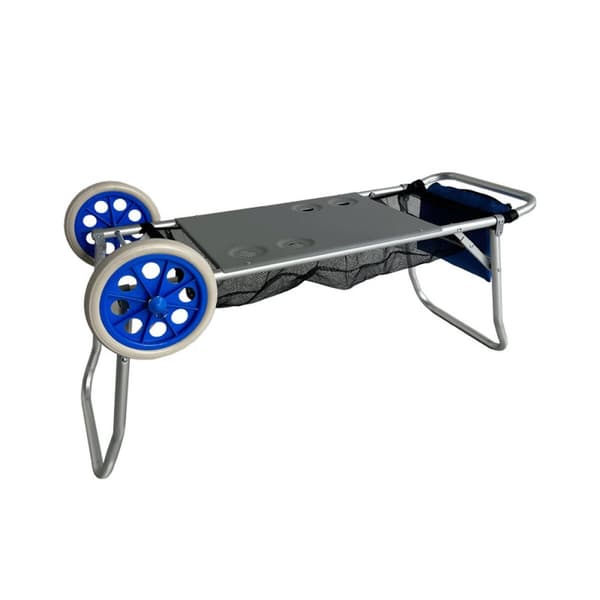 Marbueno Sittvagn Aluminium Konvertibel Bord Indragbar Camping och Strand 108X51X51 cm 10361