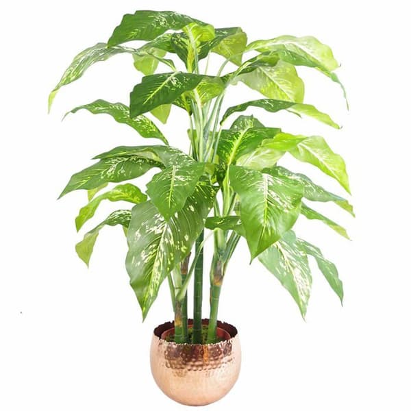 Jardiniere - Löv blomlåda - LEAF-7307 - Stor hamrad metallkruka 22 x 17 cm Böjd kant 22 x 17 cm