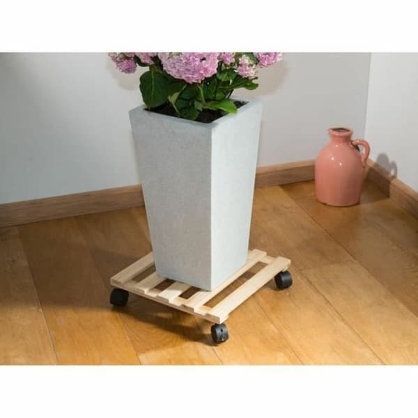 Støtte med hjul til potter Nature Natur Gran (35 x 35 x 7,4 cm)