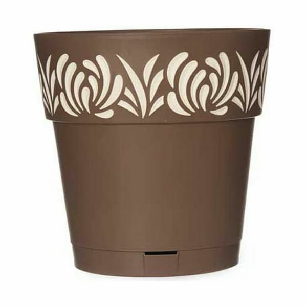 Selvvandende pot Stefanplast Gaia Brun Plastik 25 x 25 x 25 cm (6 enheder)