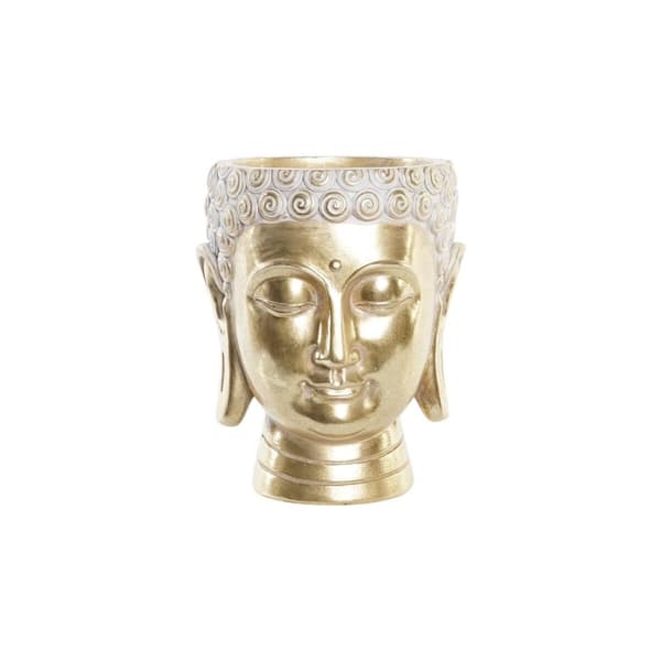 Kasvit DKD Home Decor 17,5 x 17,5 x 21 cm Kullattu Buddha Hartsi