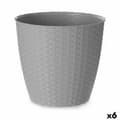 Pikkukuva 1 / 3: Kukkaruukku Stefanplast Harmaa Muovinen 24 x 22,3 x 24 cm (6 osaa)