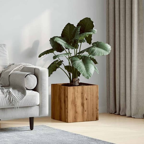 vidaXL Plantekasse artisan eik 40x40x40 cm konstruert tre