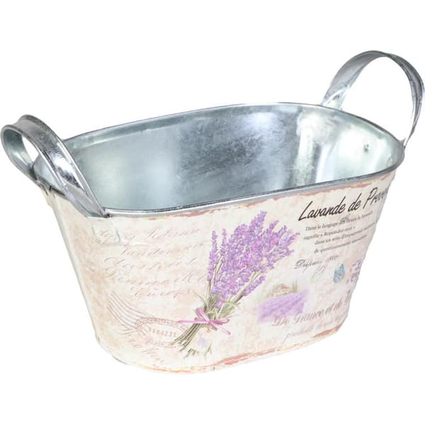 Galvaniserat ovalt dekorativt hölje med blommotiv 24