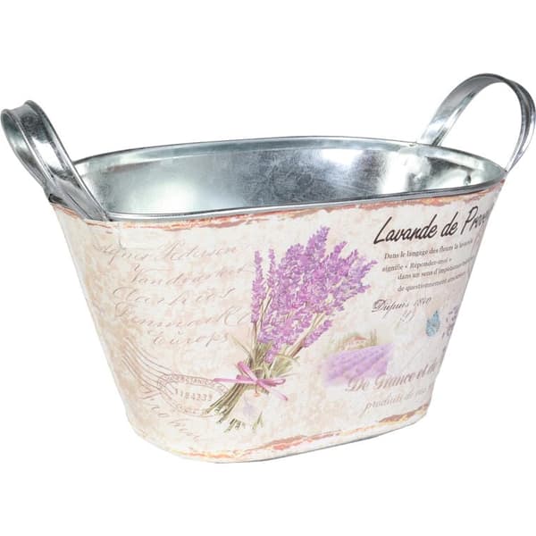 Dekorativt galvaniseret betræk Blomster Oval 20x14x11,5cm