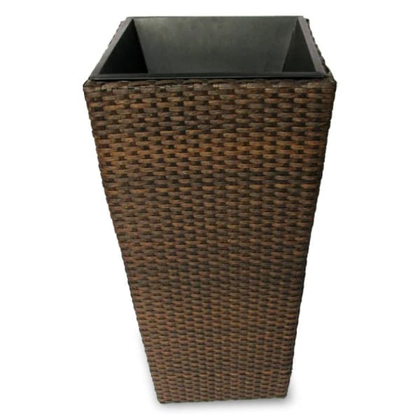 Blomkruköverdrag av teknorattan, UV-beständig, brun, 49 cm